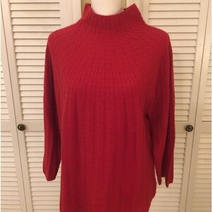 100% Cashmere Red Sweater Size XL